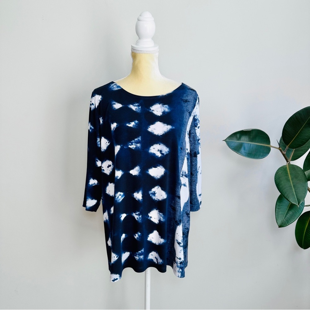Clara Sun Woo 3/4 Sleeve Slinky Knit Top Size M
